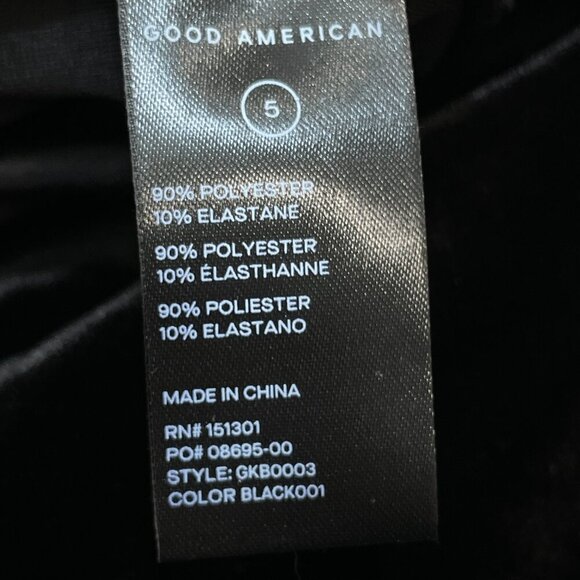 Good American Black Velvet Pants Size 5 (2XL) Flare Leg Trouser Relaxed Velour - Picture 7 of 7